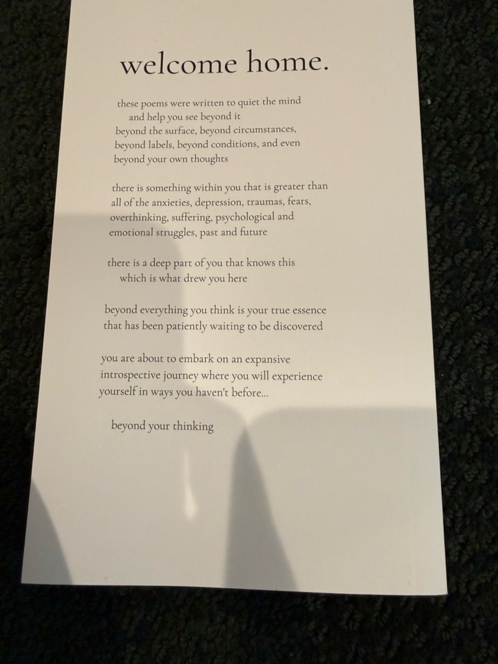 Beyond Thoughts Paperback Book - White Cover with Black Design - Picture 2 of 6